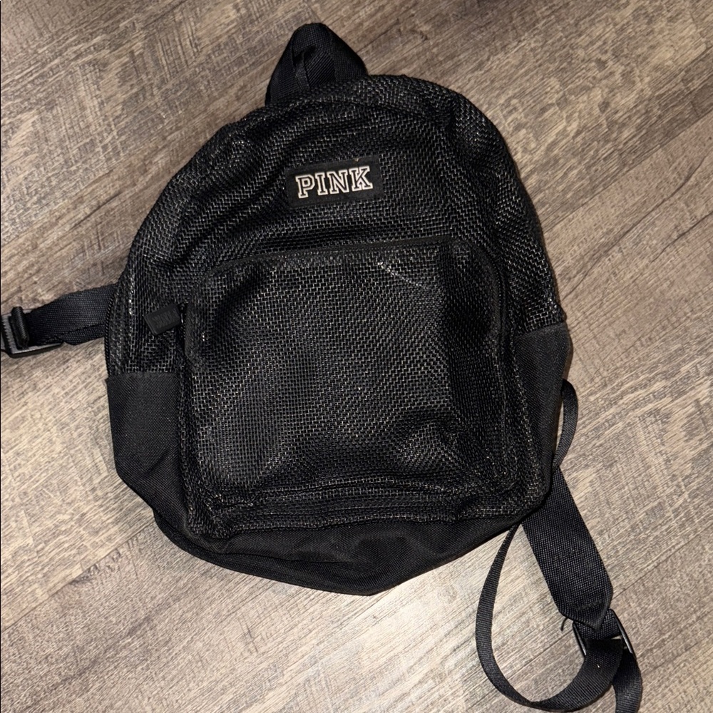 Victoria's Secret Black Mesh Backpack